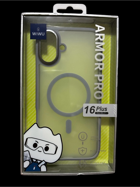 Wiwu Other - Clear & Gray Armor Pro Magnetic Case for 16 Plus